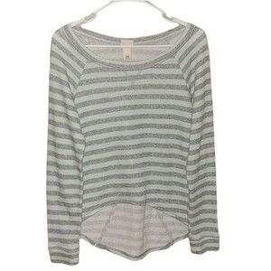 Mossimo Supply Co women striped mint grey color lightweight sweater medium